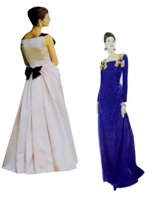 1980s Oscar de la Renta Vogue 1891 Dress Pattern w Detachable Train