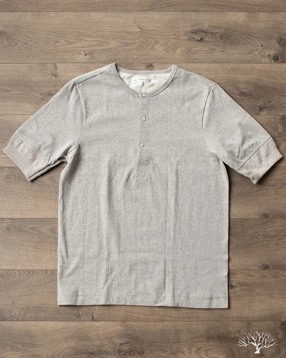 207 Short Sleeve Henley - Grey Melange