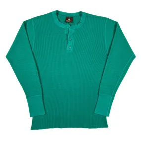 80s Aqua Green Waffle Knit Thermal- M