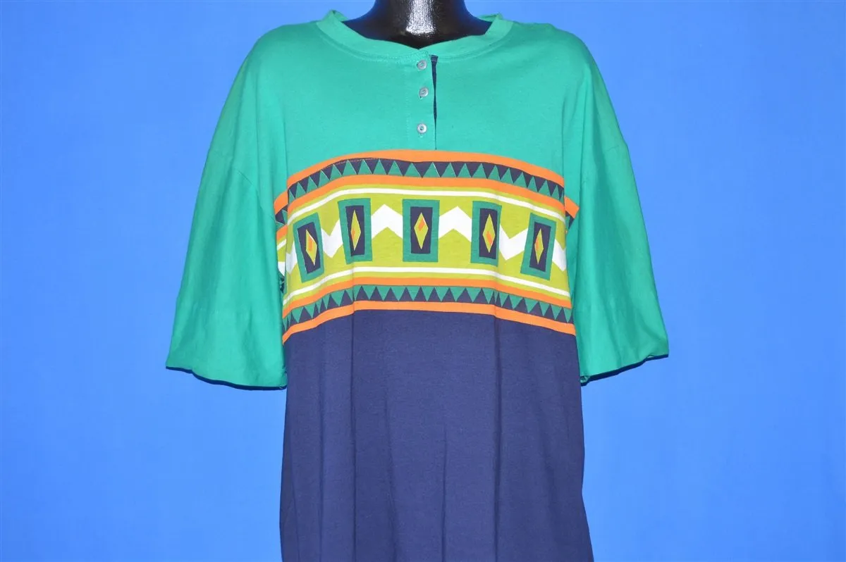 90s Multi Colored African Print Over Sized t-shirt 3XL