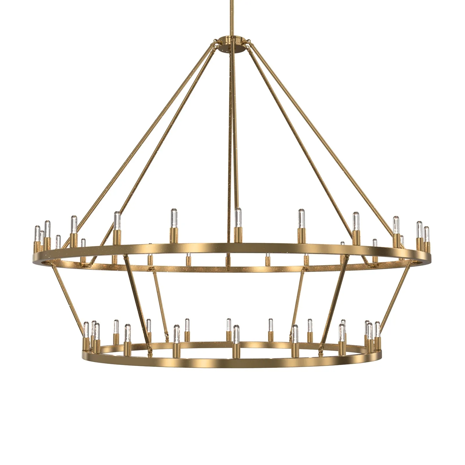 ALVA 42-Light Antique 2-Layer Bronze E14 Circular wagon wheel Farmhouse Chandelier