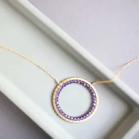 Amethyst Halo Necklace