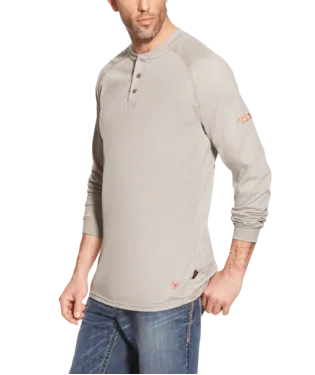 Ariat Mens FR Henley Top Long Sleeve T-Shirt Style 10013519