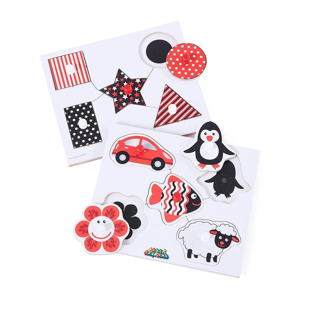 Baby Black & White Peg Puzzles 2pk