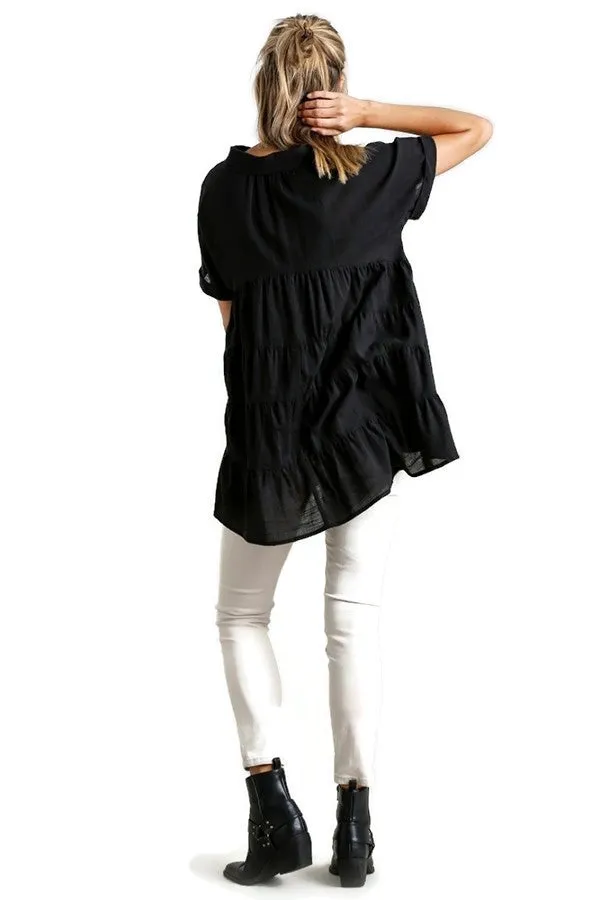 Babydoll Long Tunic, Black