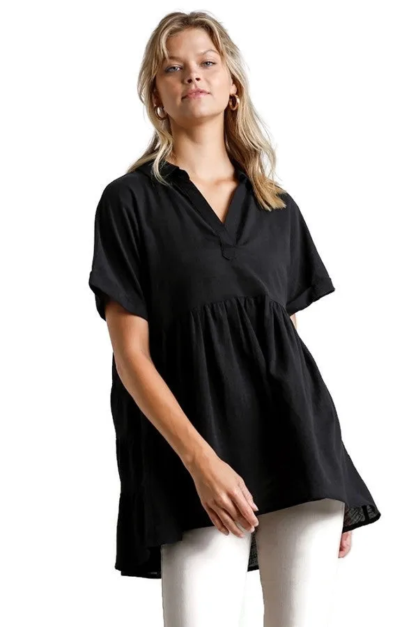 Babydoll Long Tunic, Black