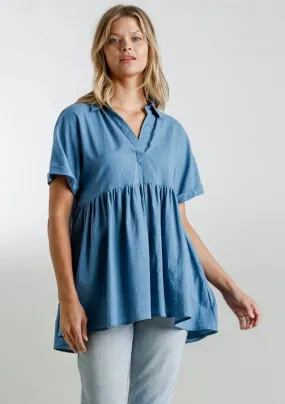 Babydoll Long Tunic, Blue