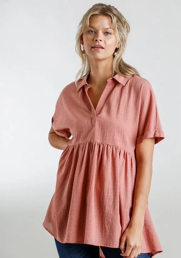 Babydoll Long Tunic, Rose