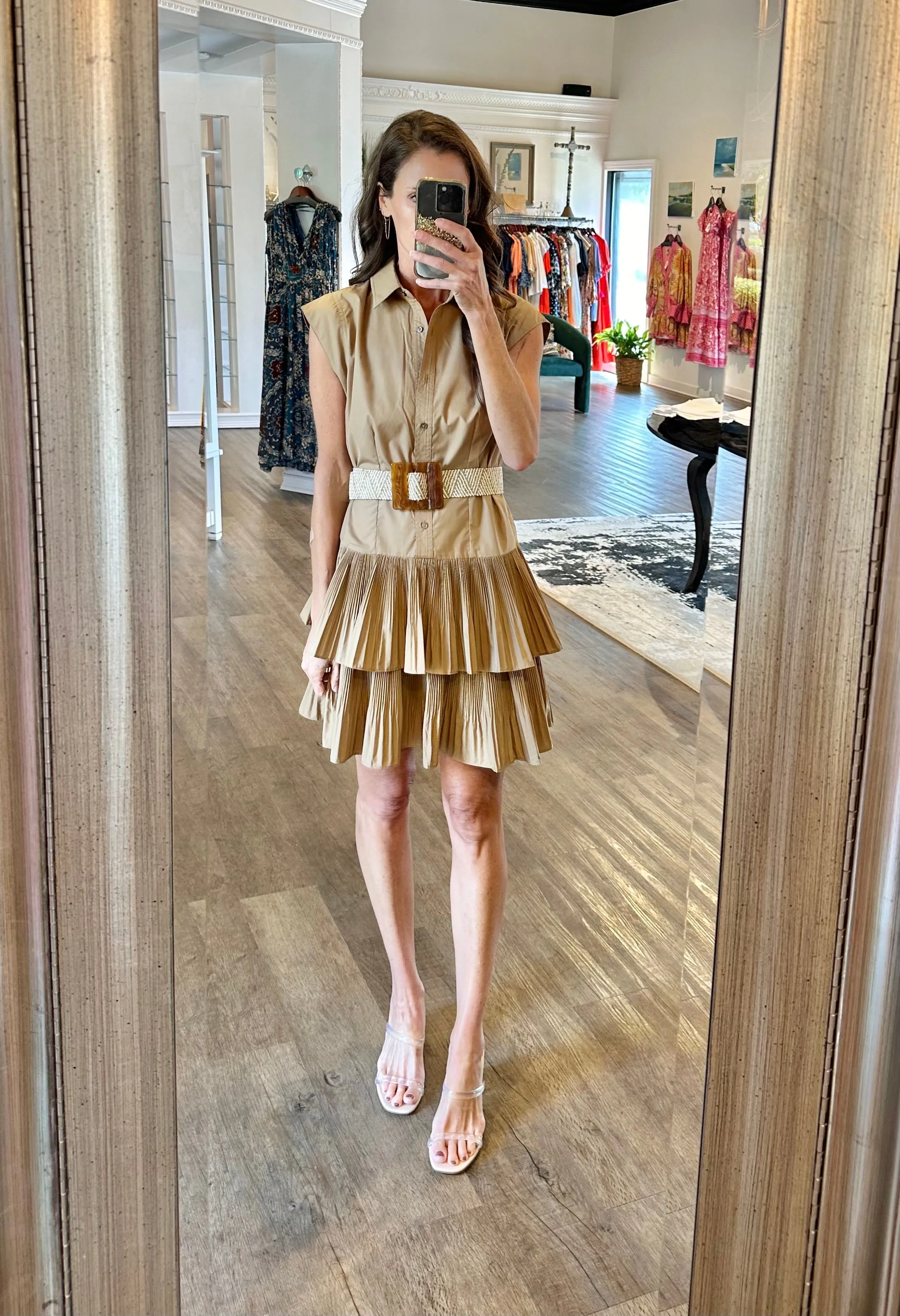 Berlin Mini Dress in latte by Current Air