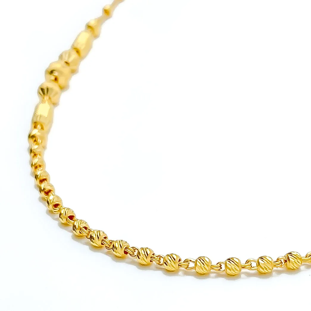 Bespoke Golden 22k Gold Shimmering Long Necklace - 26"