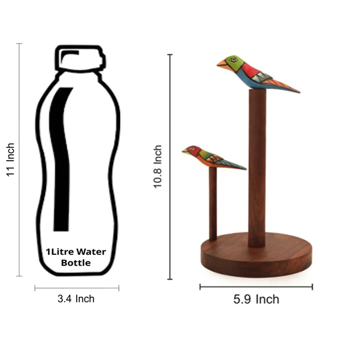 Bird Collection Brown Elegant Napkin Holder In Sheesham Wood