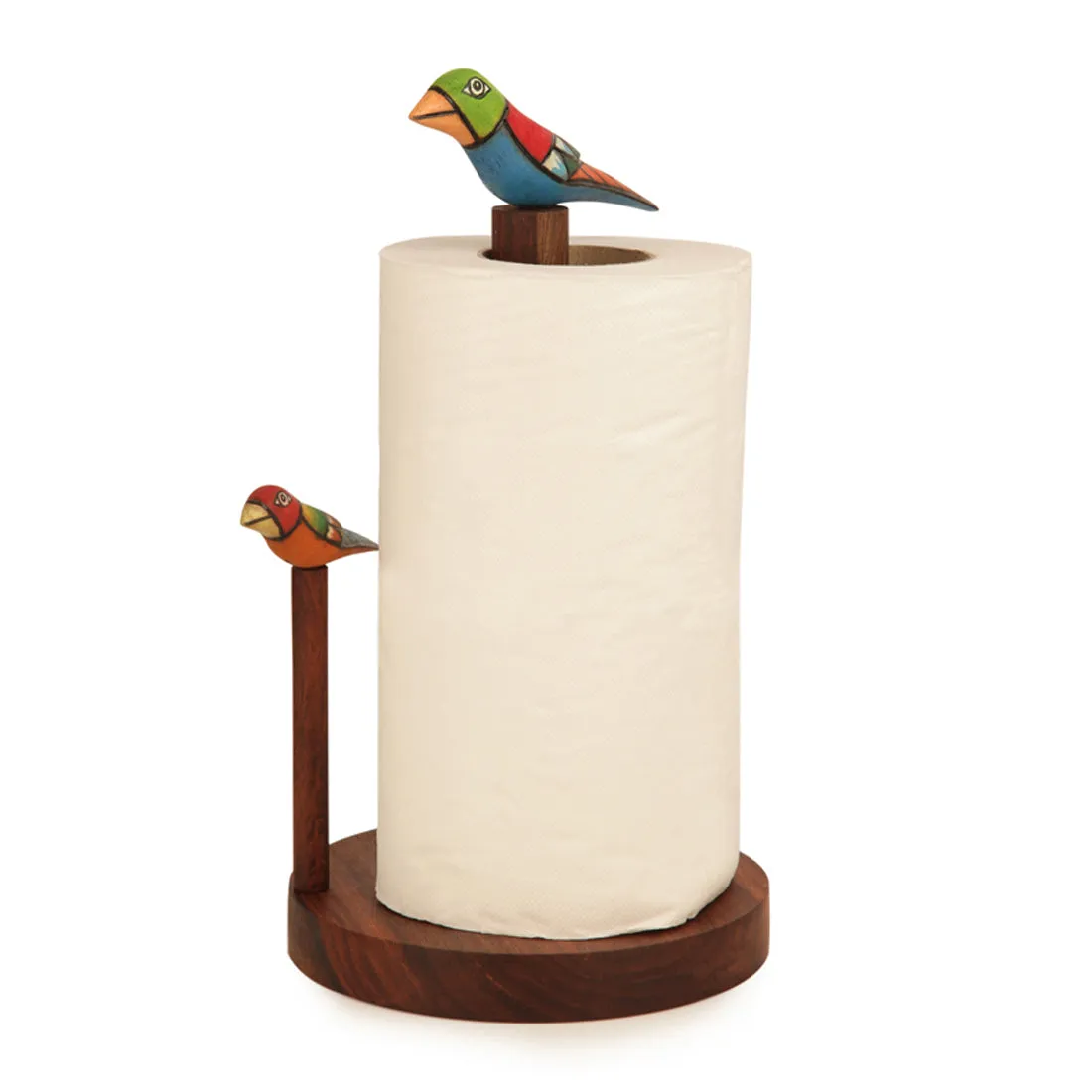 Bird Collection Brown Elegant Napkin Holder In Sheesham Wood