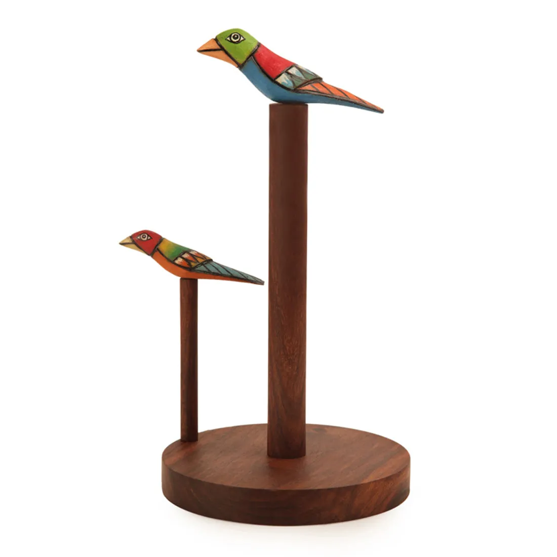 Bird Collection Brown Elegant Napkin Holder In Sheesham Wood