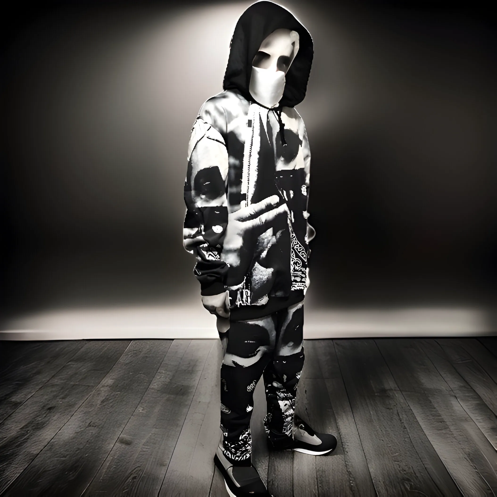 ^BLACK FLAG^ (BLACK-MULTI) ~ASAP FERG~ HOODED JOGGER SWEATSUITS (FLEECY SOFT LINED)