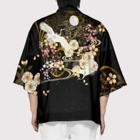 Black Floral Kimono Jacket