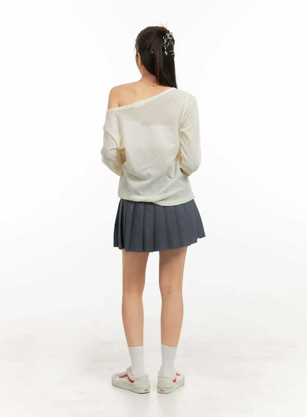 Bowknot Pleated Mini Skirt OA429