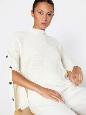 Brochu Walker - Leigh Button Sleeve Pullover in Salt White