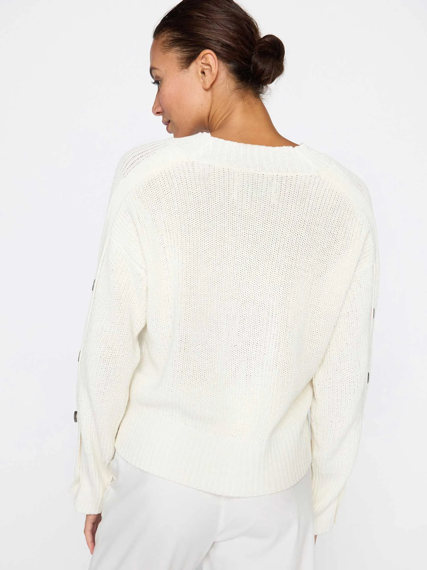 Brochu Walker - Leigh Button Sleeve Pullover in Salt White