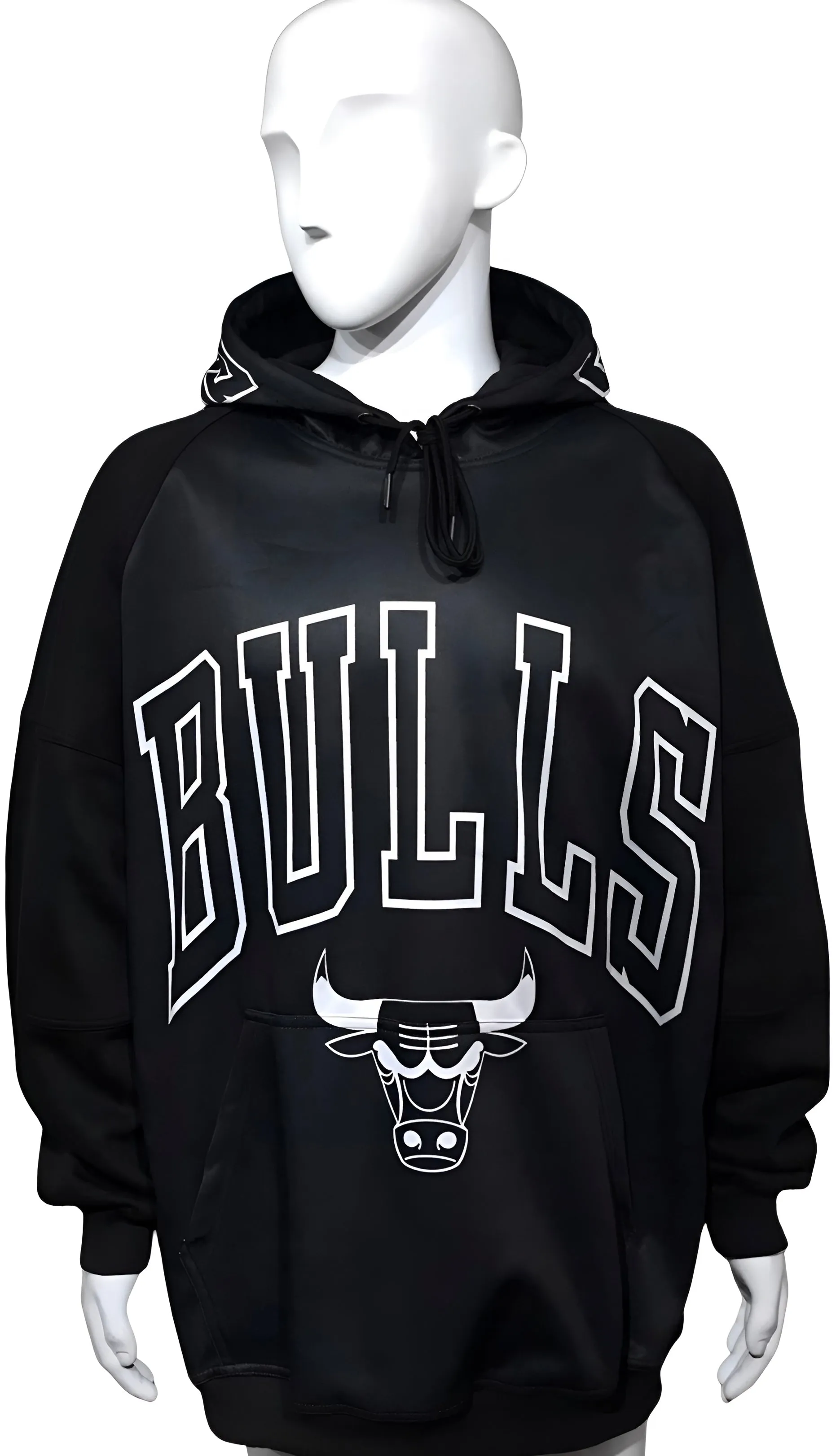 ^BULLS^ (BLACK) *CUT & SEW* LUXURY PULLOVER HOODIES FOR MEN