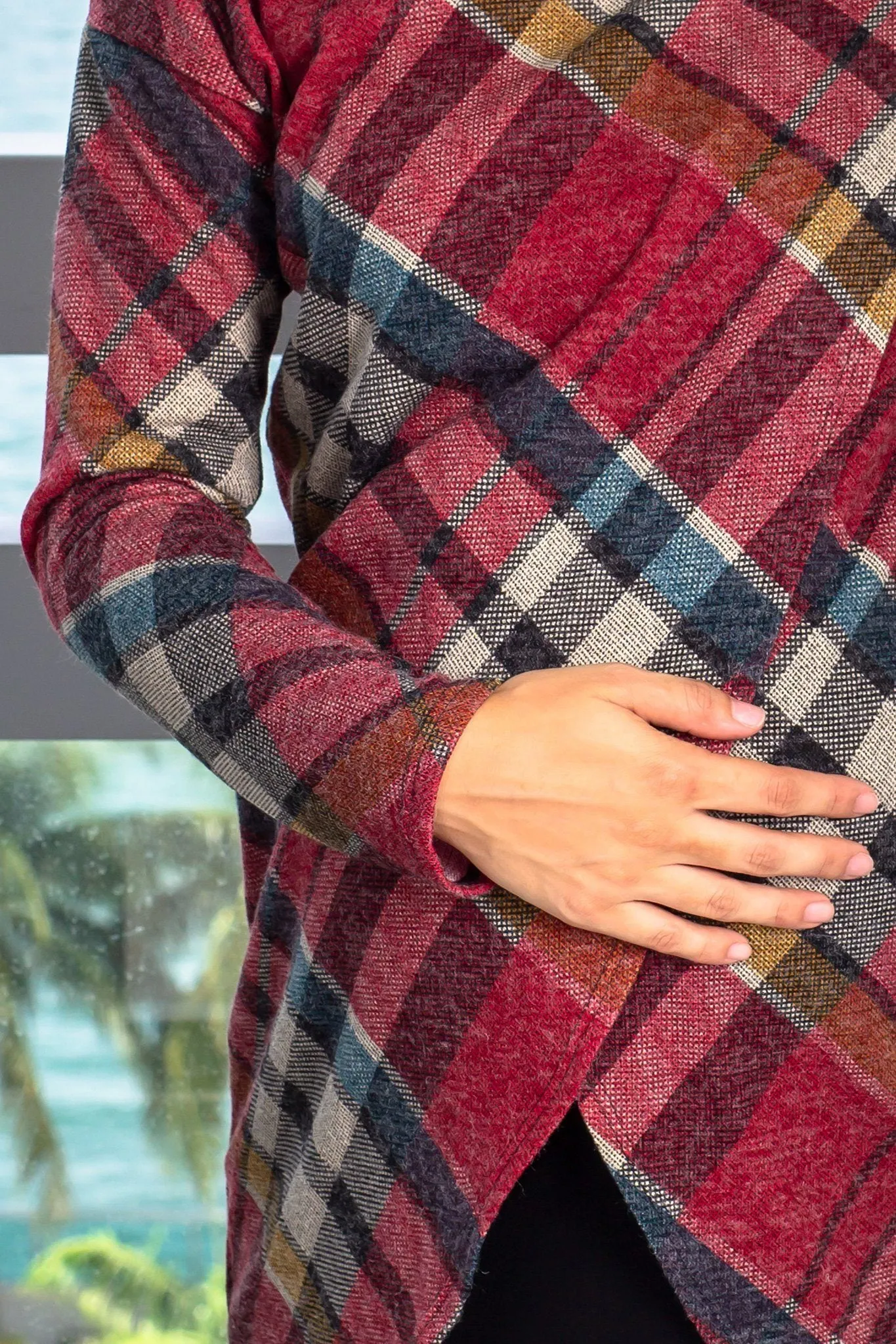 Burgundy Plaid Tunic