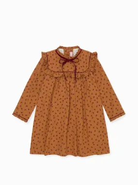 Caramel floral Vela Girl empire dress