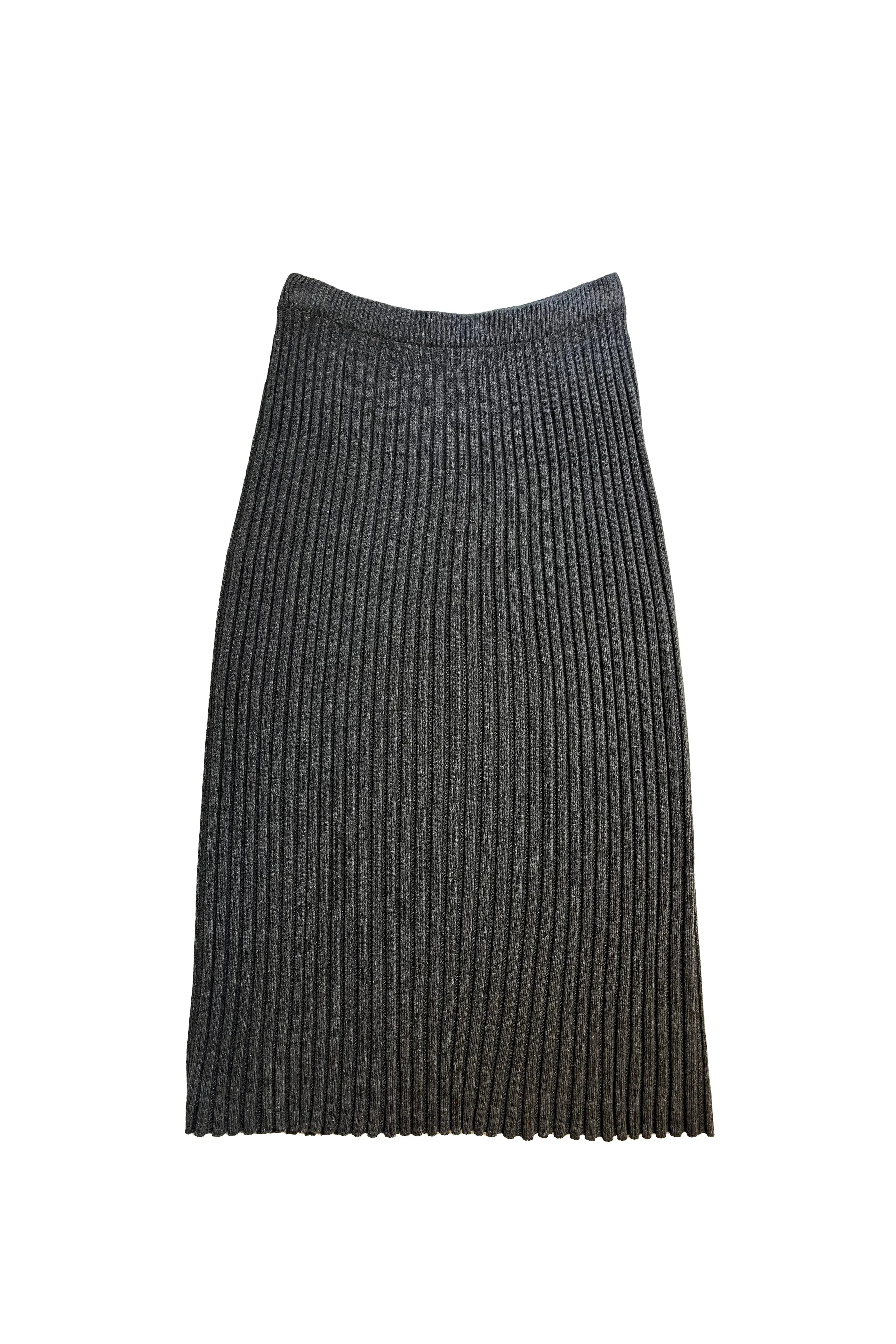 Cashmere Mix Pleated Skirt with Openwork Details