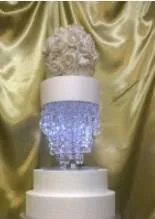 Chandelier cake stand 12"    led lights  by Crystal wedding uk