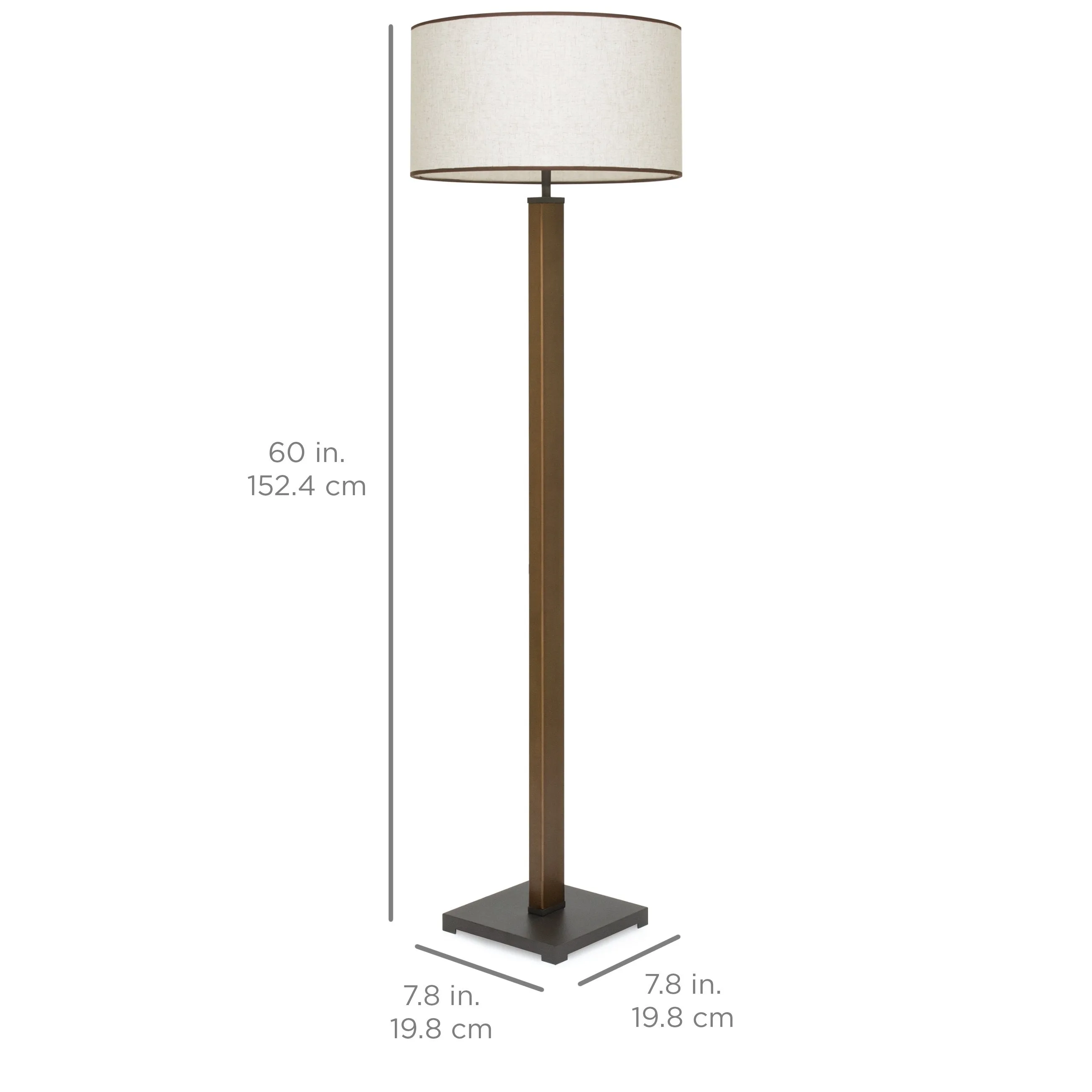 Column Floor Lamp w/ Square Base - Bronze