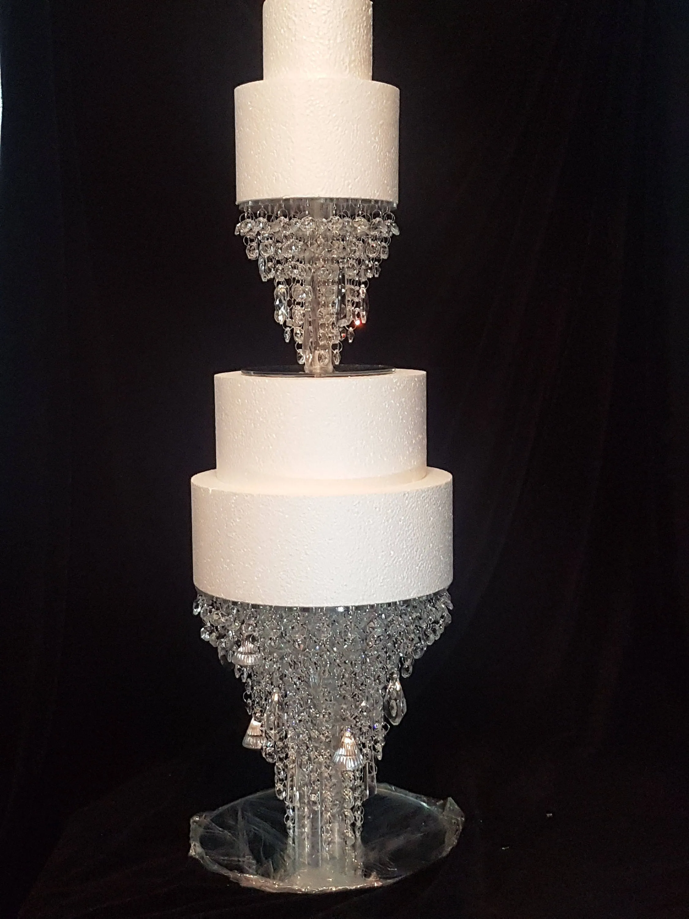 Crystal cake stand, 2 tier set ,10" & 14" CHANDELIER DESIGN Faux crystal by Crystal wedding uk