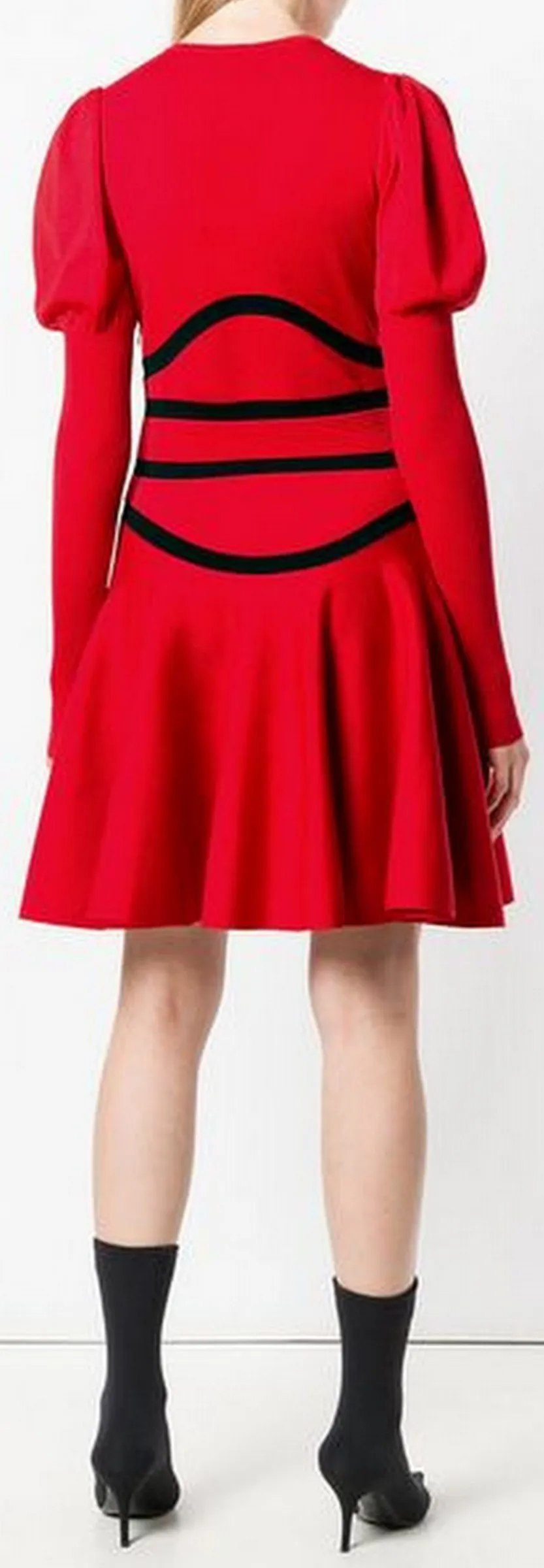 Cut-Out Knitted Dress, Red