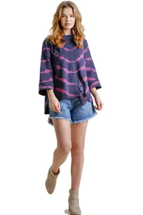 Distressed Tie Dye Sweater