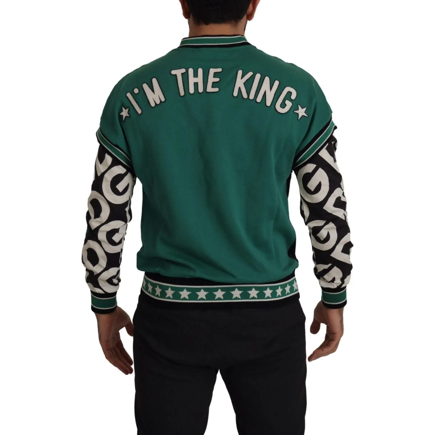 Dolce & Gabbana Regal Crewneck Pullover Sweater - Black & Green