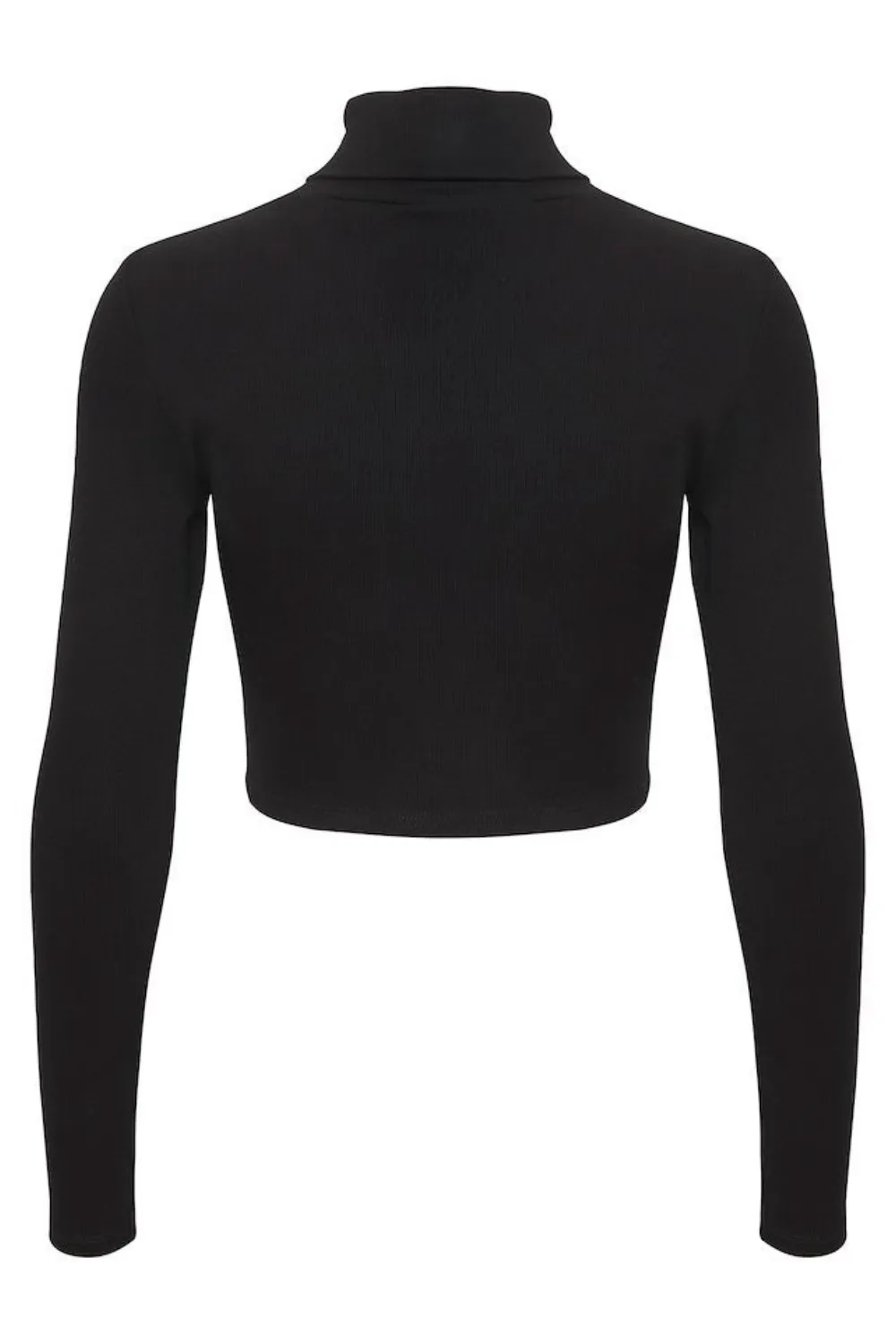 Drew Cropped Rolled Neck in Black