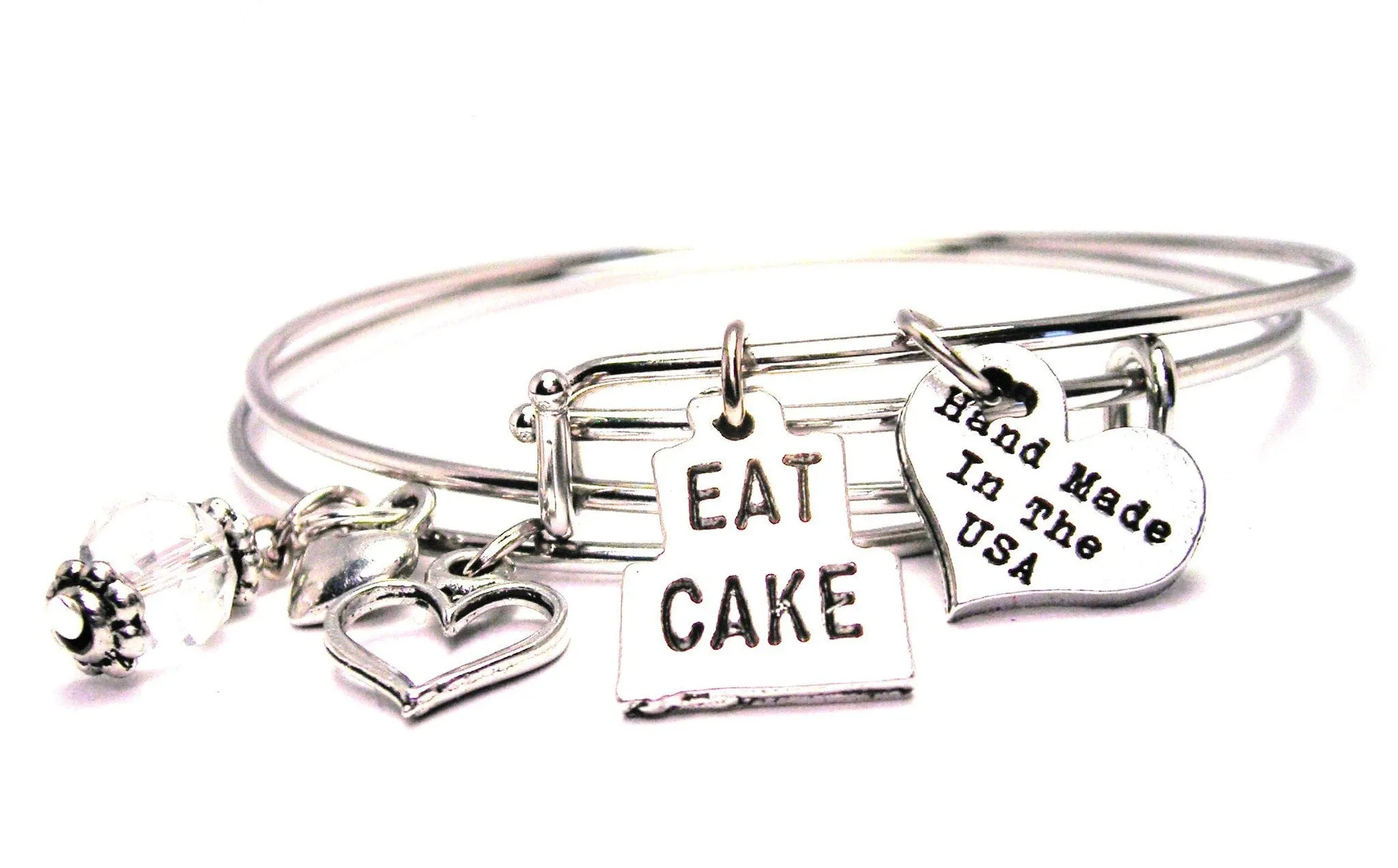 Eat Cake In Two Layer Style Expandable Bangle Bracelet Set