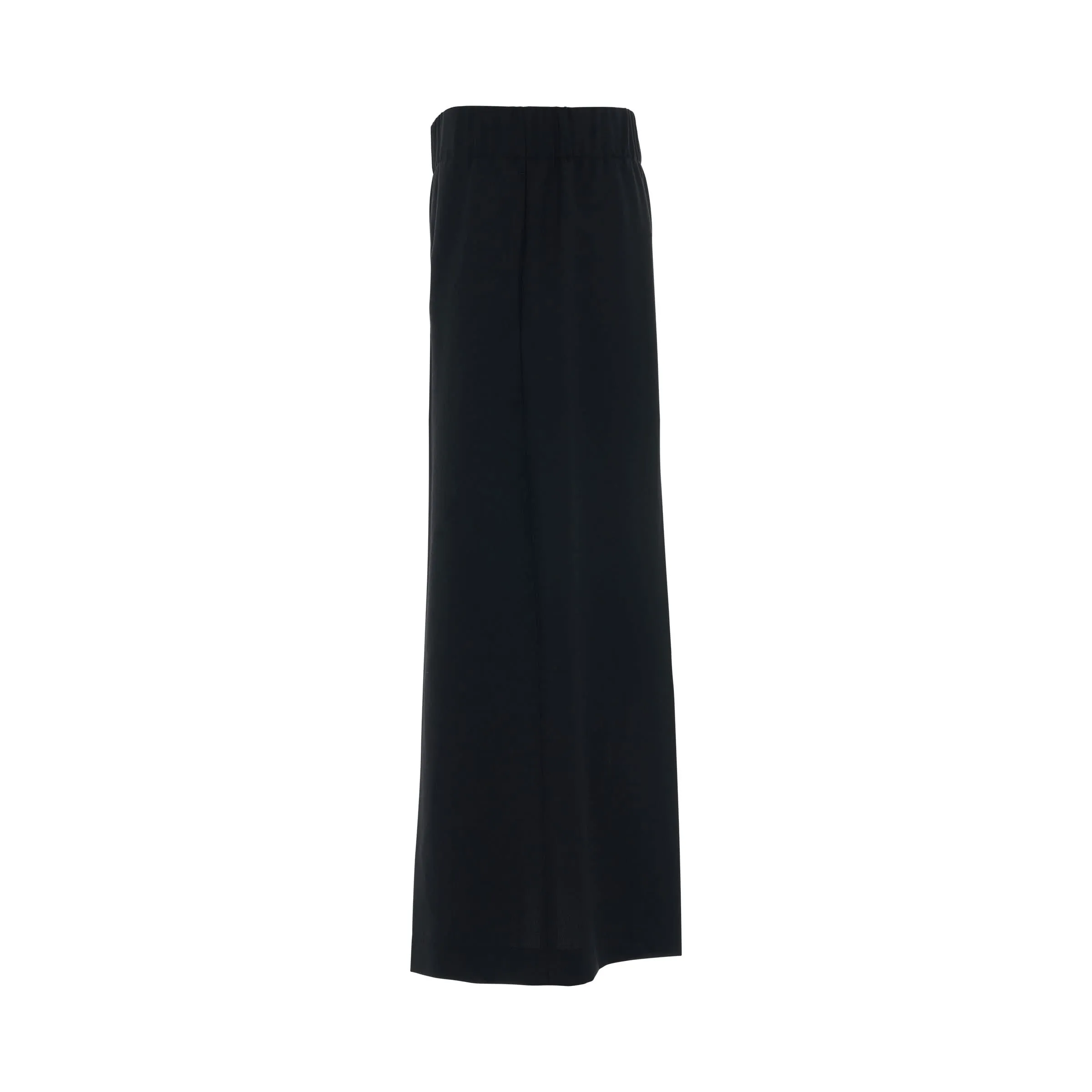 Elasticated Cropped Trousers in Black