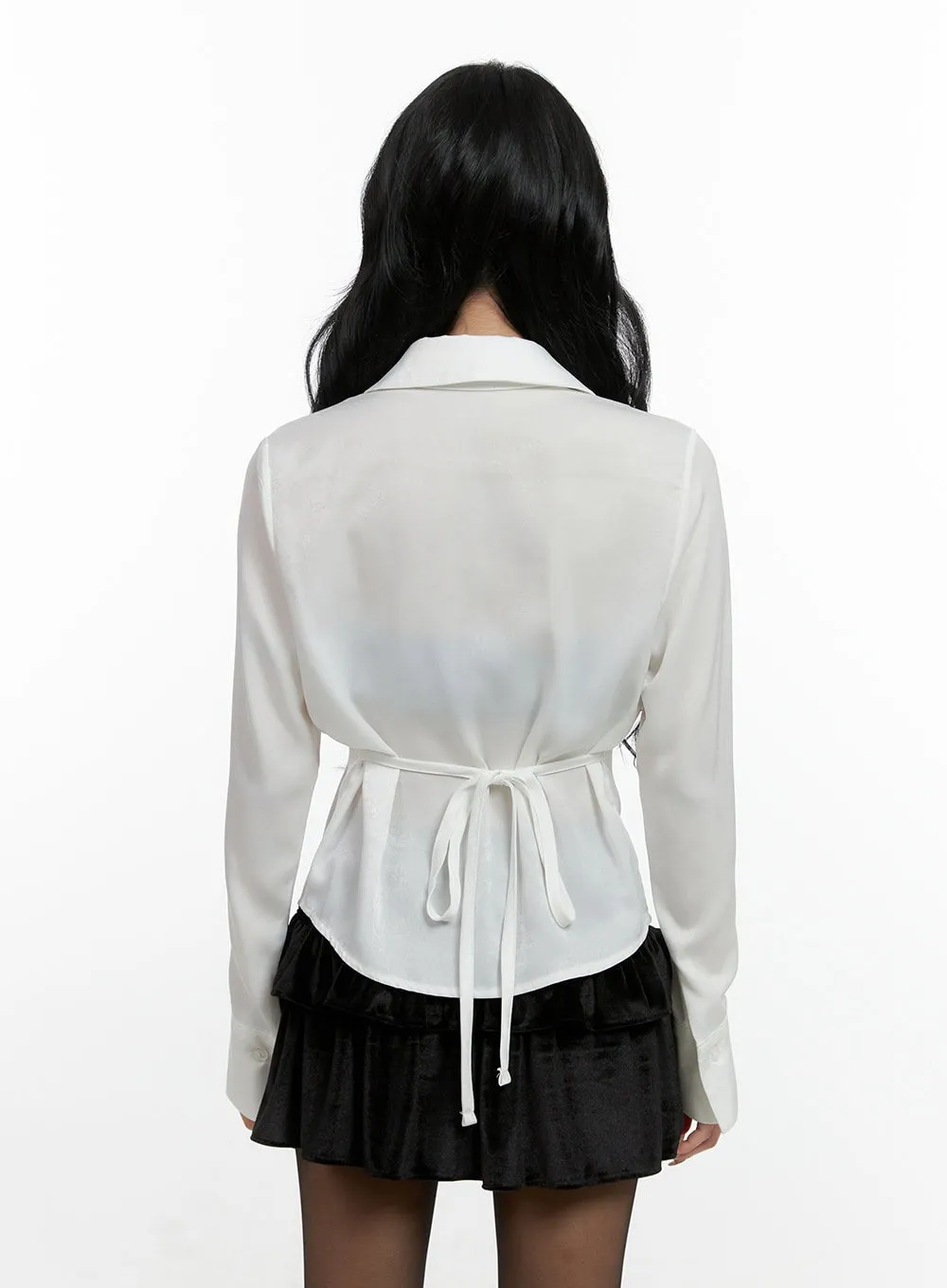 Elegant Pintuck Collared Blouse CN407