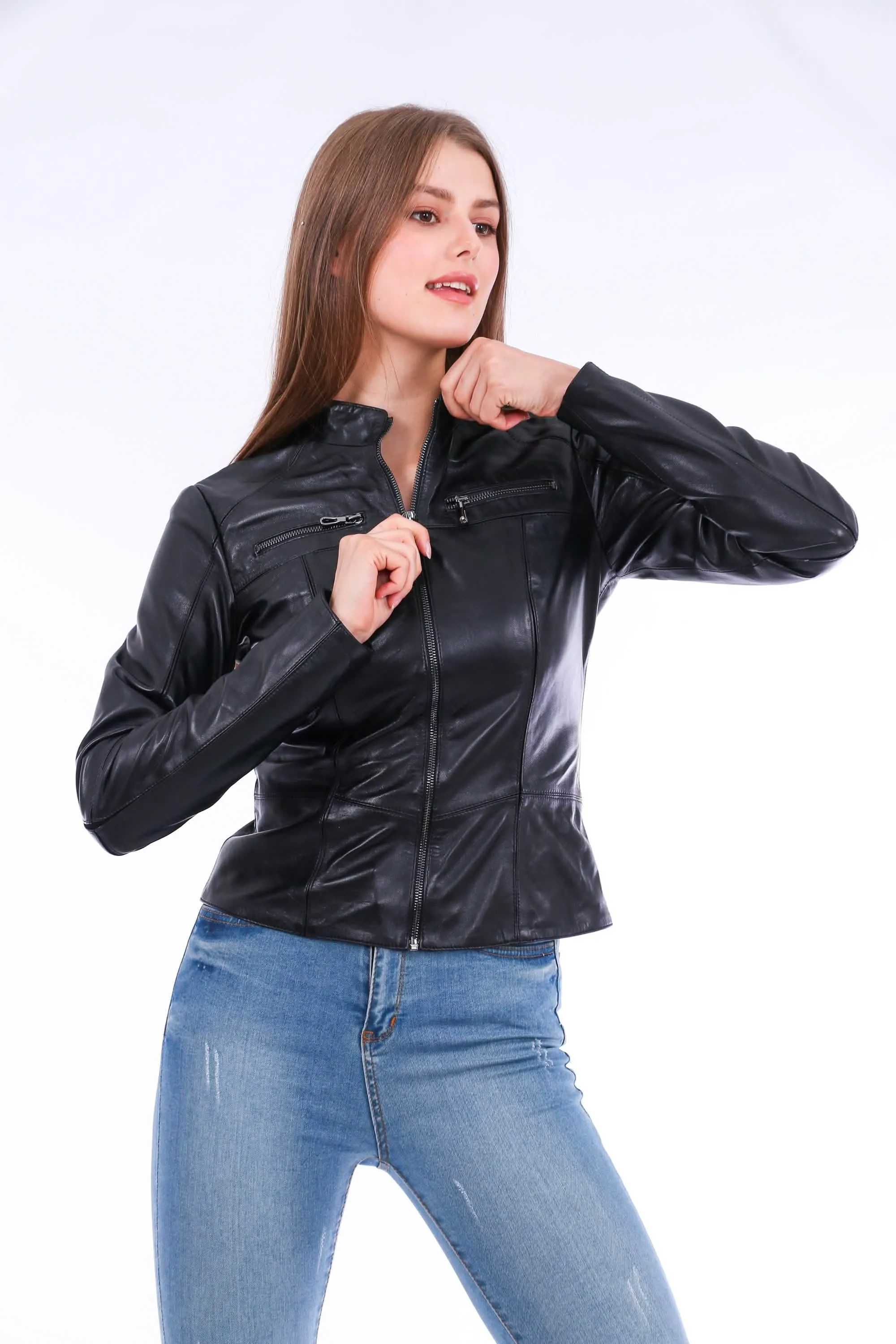 Elegant Sheepskin Classic Motorcycle Jacket