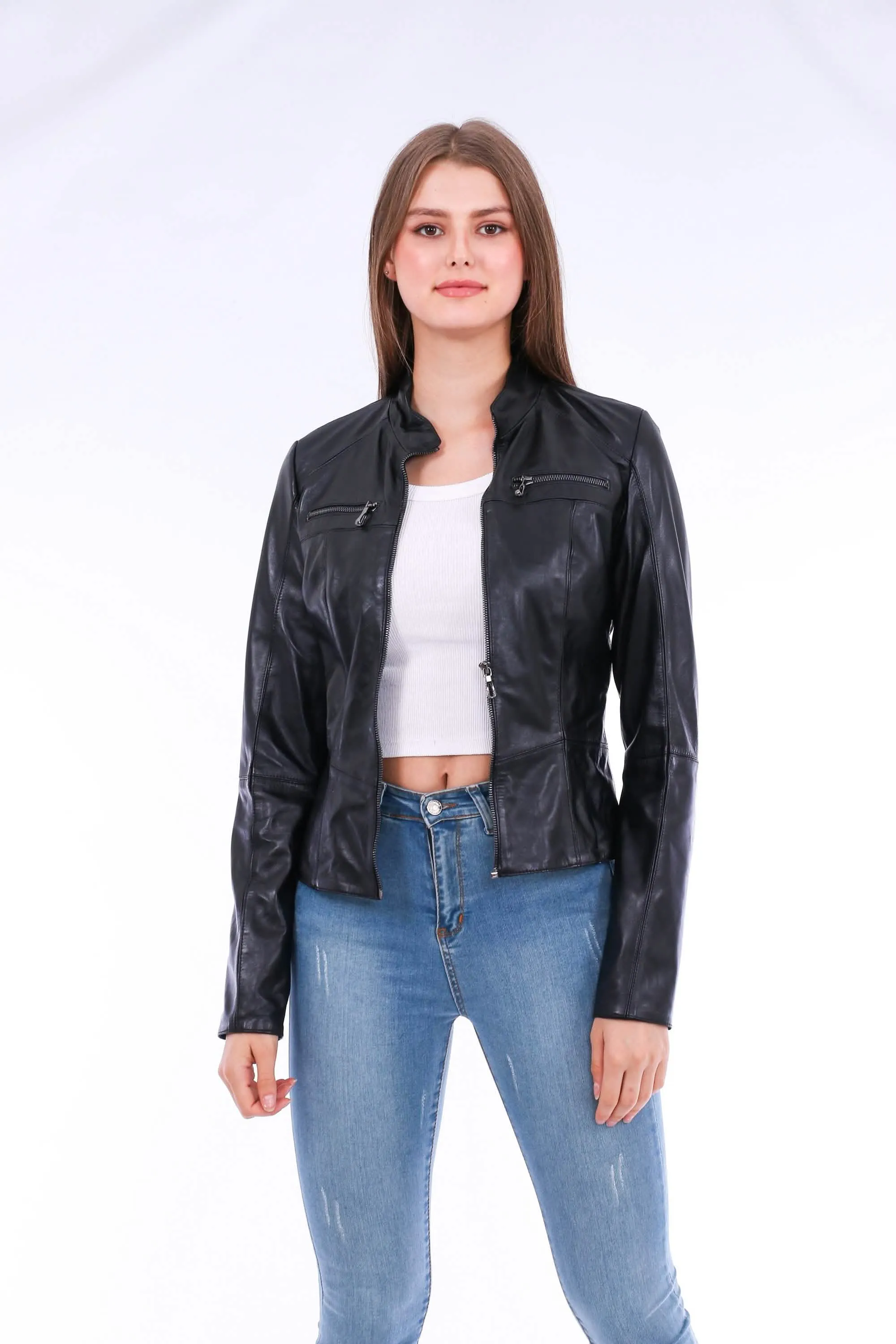 Elegant Sheepskin Classic Motorcycle Jacket