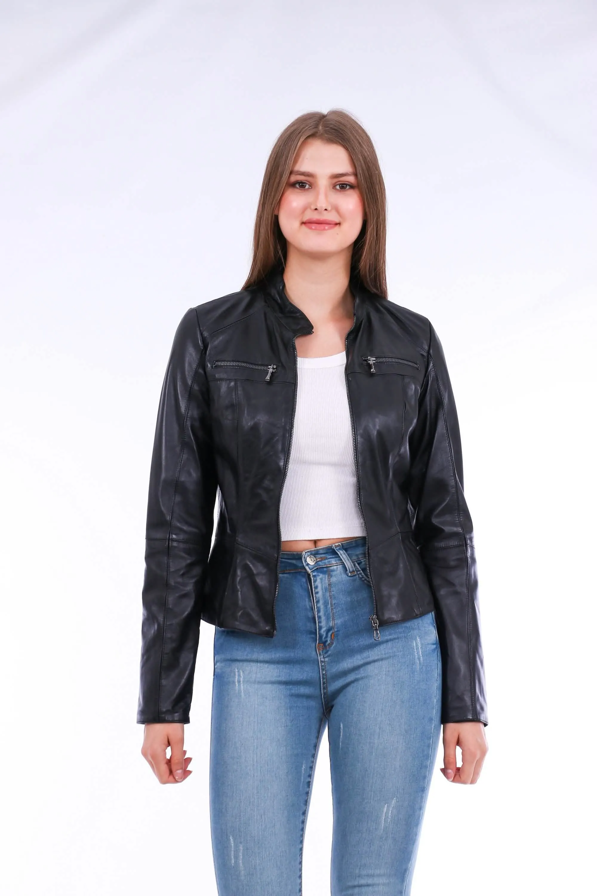 Elegant Sheepskin Classic Motorcycle Jacket