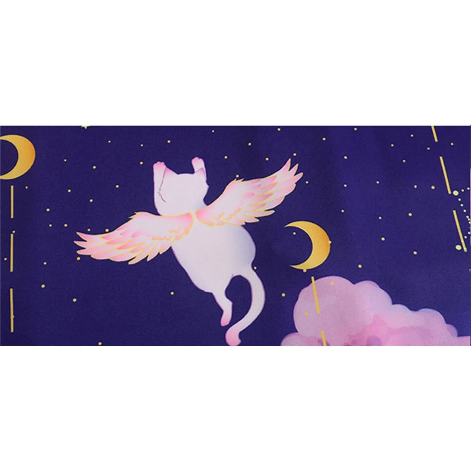 Elegant Sky Clouds Flying Cats Japanese Kimono