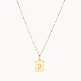 Engravable Rectangle Necklace in 10k Gold