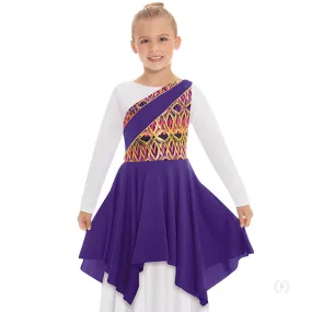 Eurotard 63567C Girls Joyful Praise Asymmetrical Tunic