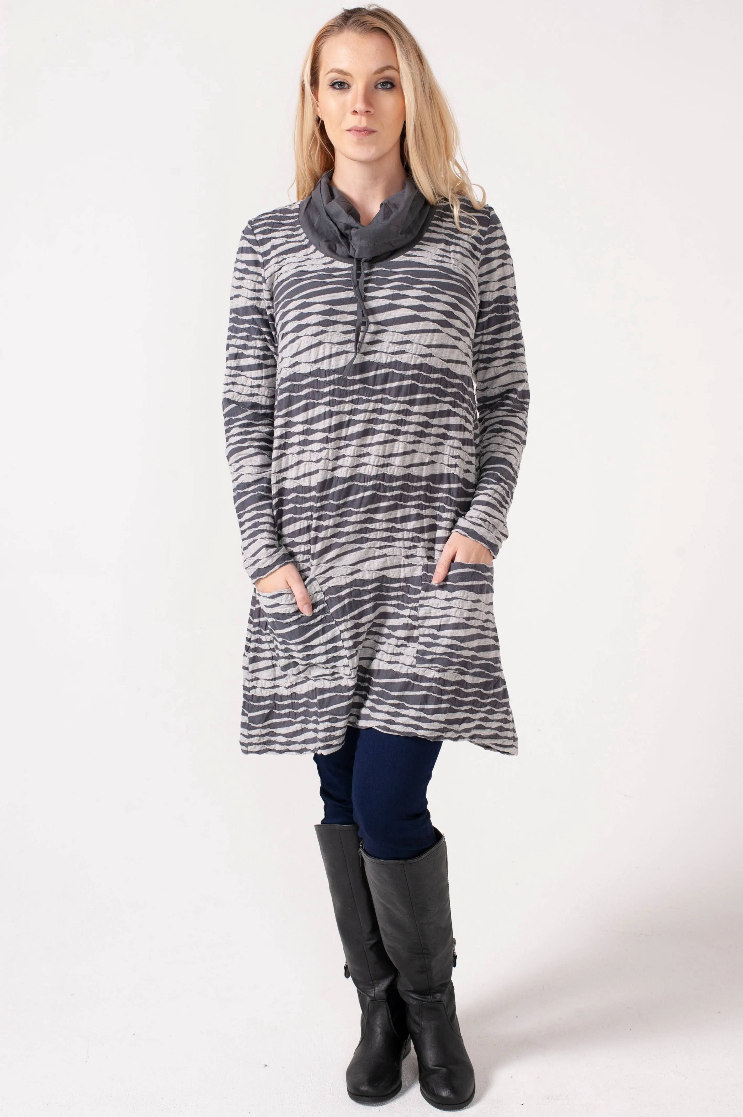 Eva Grey Cowl Neck Tunic