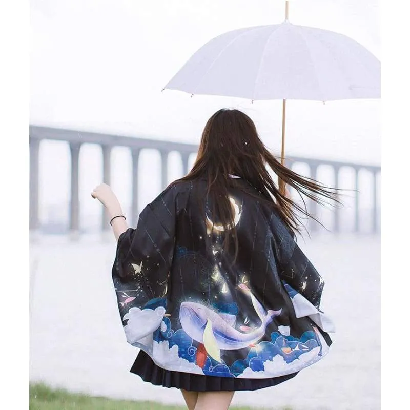 Fabulous Sea Monster Kimono Cardigan