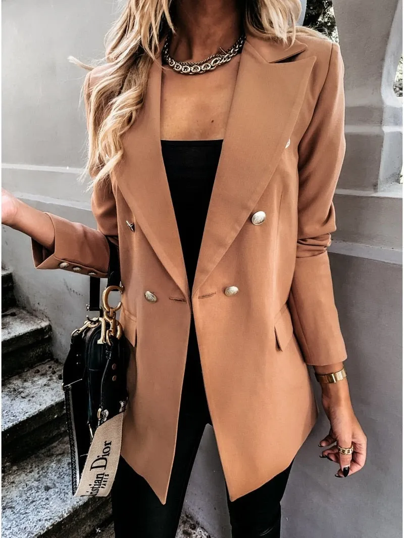 Fashionkova  Spring New Thin Women Fashion White Black Blazers And Jackets 2022 Chic Button Office Suit Coat Ladies Elegant Outwear 17880