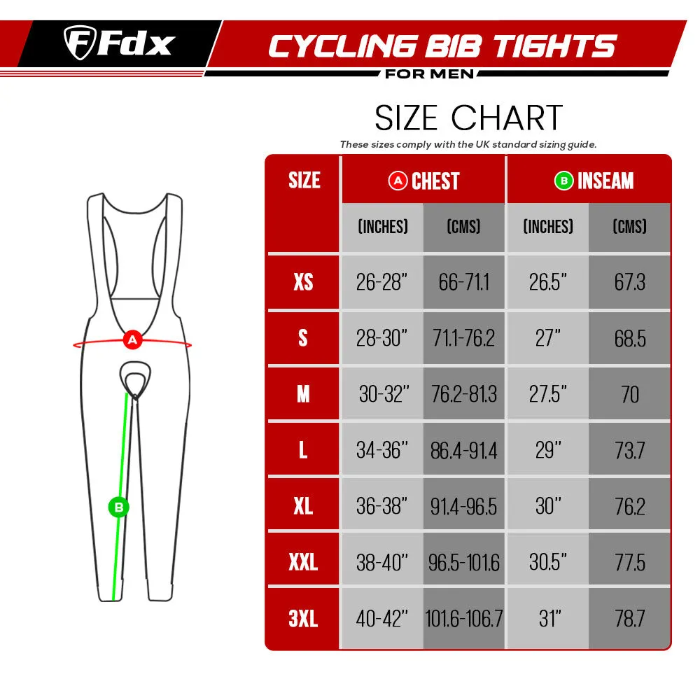 Fdx Viper Men's & Boy's Grey Thermal Padded Cycling Bib Tights