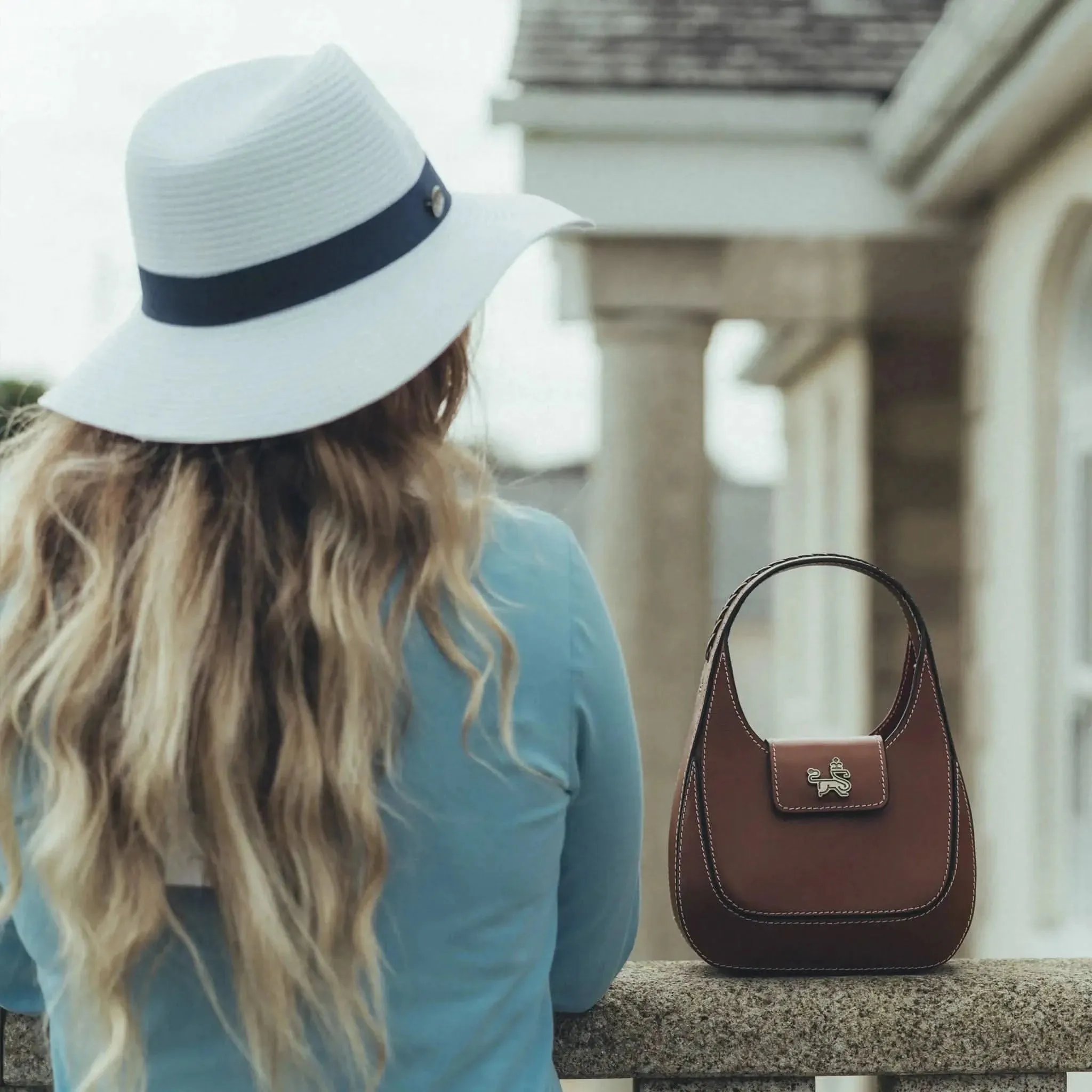 Fedora Style Navy Straw Hat