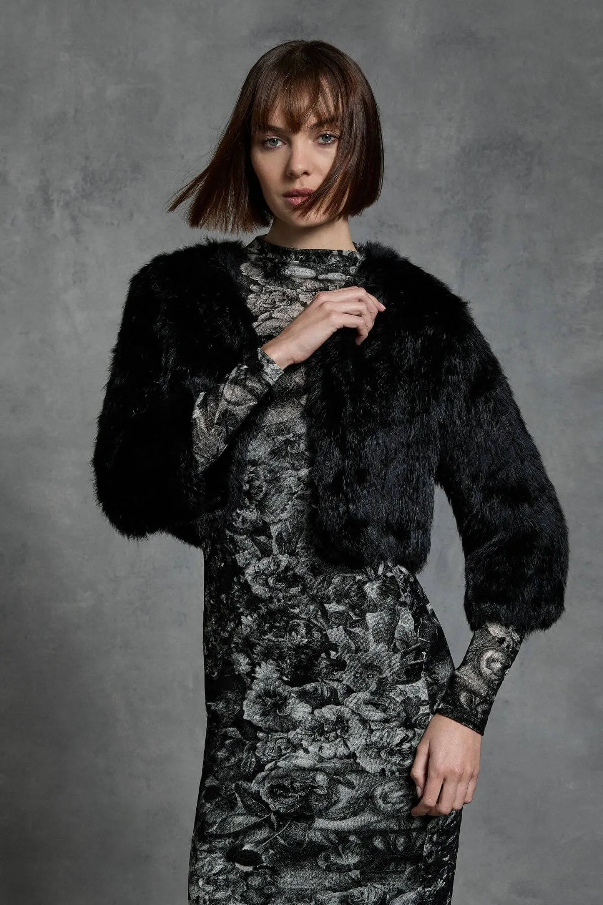 FUR BOLERO BLACK