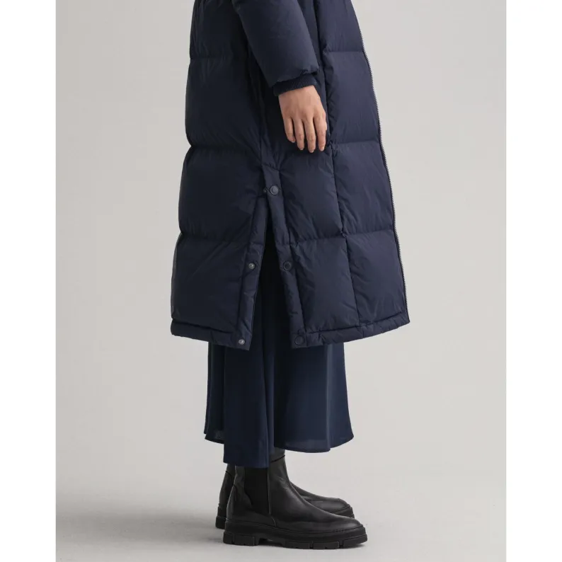 GANT Full Length Down & Feather Coat - Evening Blue 4751057