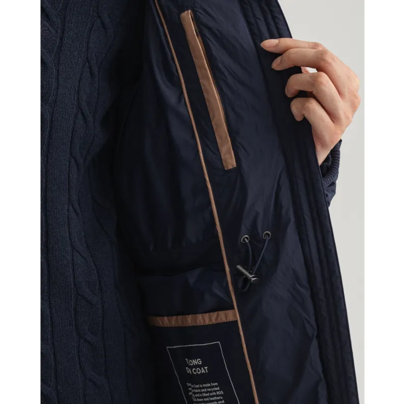 GANT Full Length Down & Feather Coat - Evening Blue 4751057